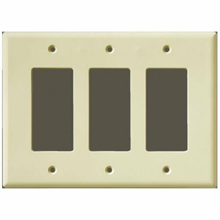 CAN-AM SUPPLY InvisiPlate Switch Wallplate, 5 in L, 6-3/4 in W, 3 -Gang, Painted Smooth Texture SM-R-3